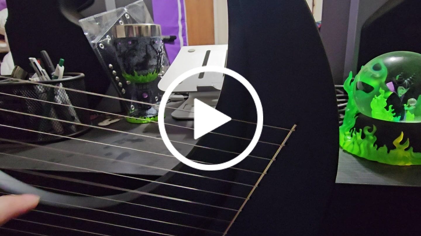 Customer video review of Hluru Moon Lyre Harp Luna Crescent 8/11/15 String Instrument Beginners Gift