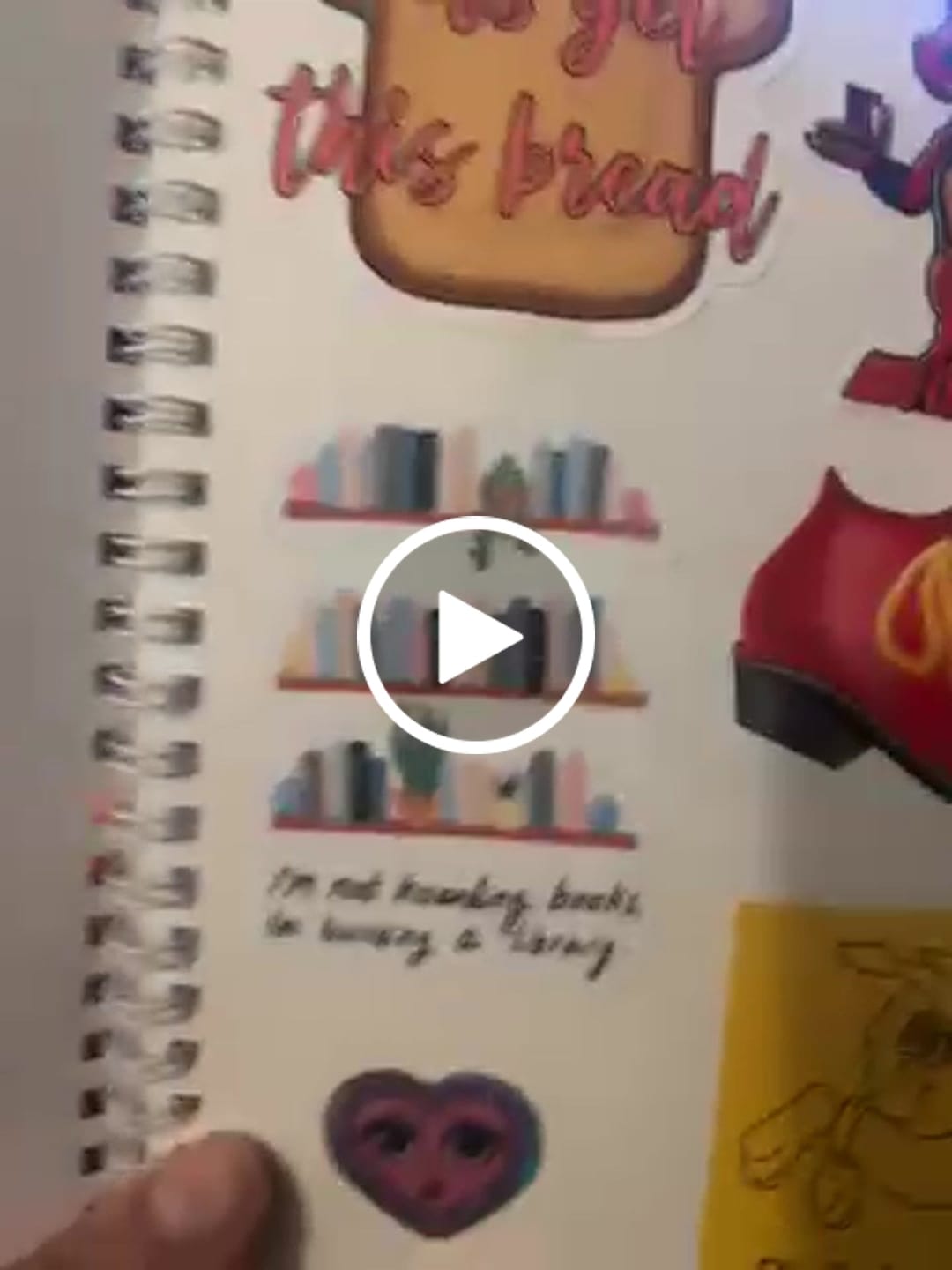 Customer video review of "I'm not hoarding books, I'm building a library" Book Sticker