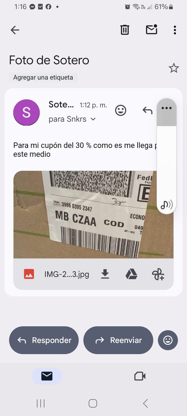 Customer photo review of SERVICIO COD