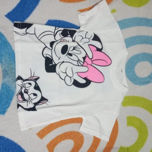 Customer photo review of Disney Cartoon Kids Girls Tees Tops Short-sleeved Summer Clothing New Style Children's T-shirt Cute Fashion Girl Tshirts 1-7 Age