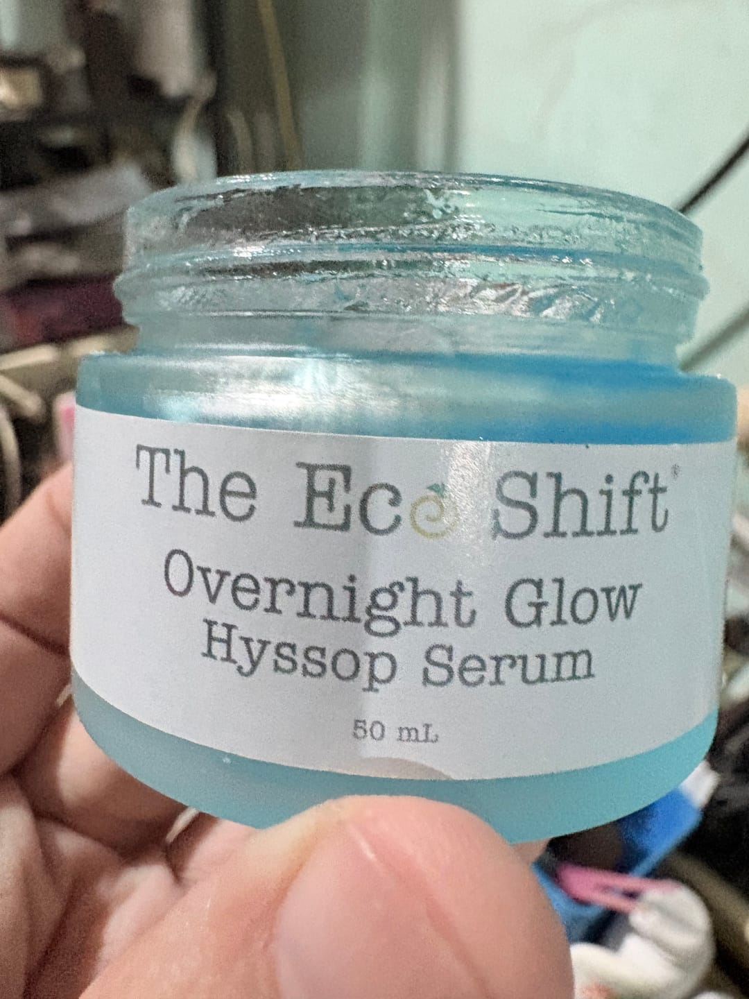 Customer photo review of Overnight Glow Hyssop Face Serum 50g
