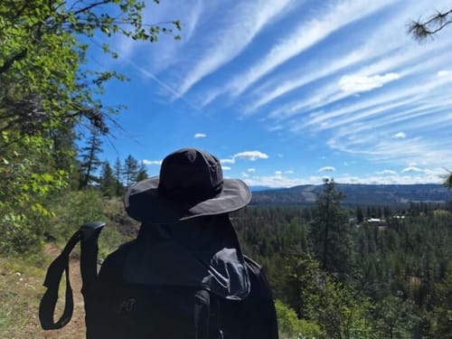 Customer photo review of Unisex UPF 50+ Wide Brim Bucket Hat with Detachable Neck Flap FH02