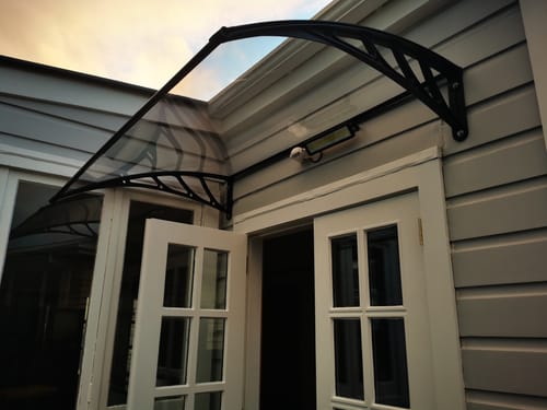 Customer photo review of Ficus Solid Polycarbonate Window & Door Canopy