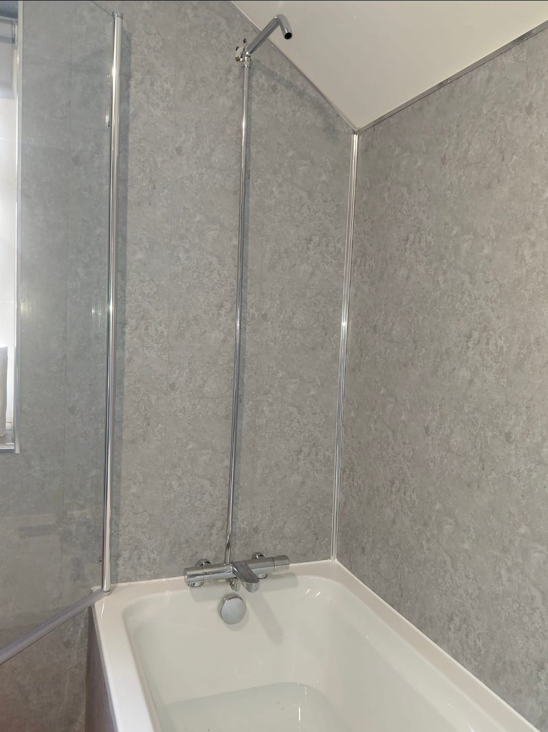 Customer photo review of 8mm Light Concrete Bathroom Wall Panel 2.6M