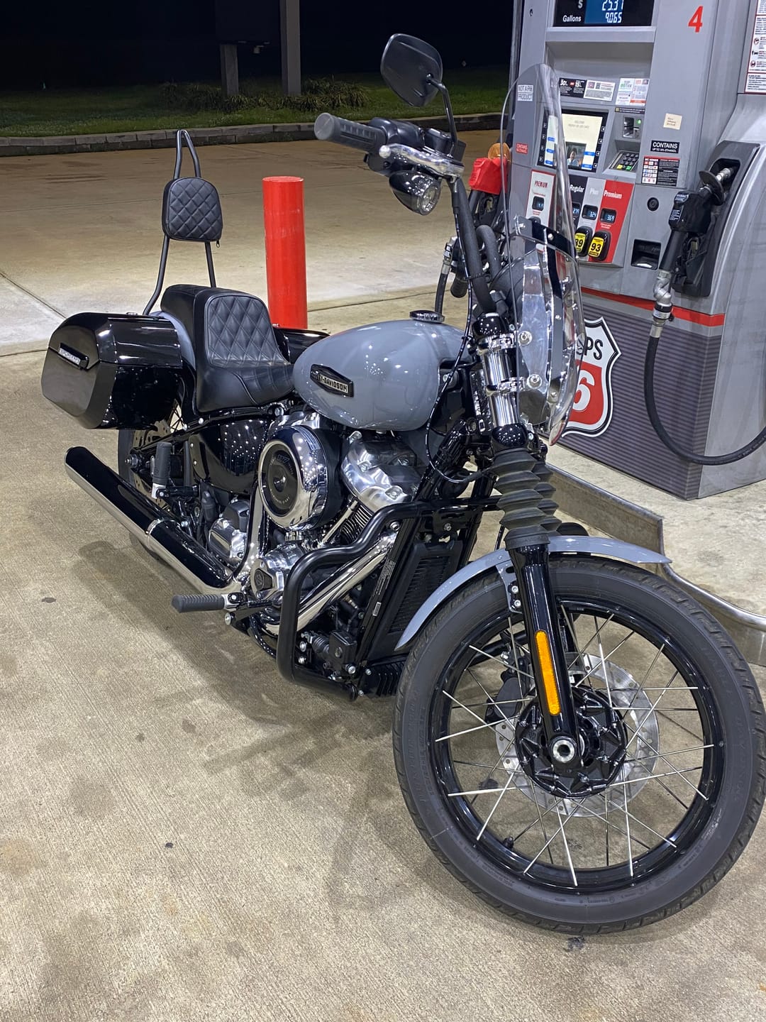 Customer photo review of Iron Born Blade 25" Sissy Bar for Harley Softail Street Bob Matte Black
