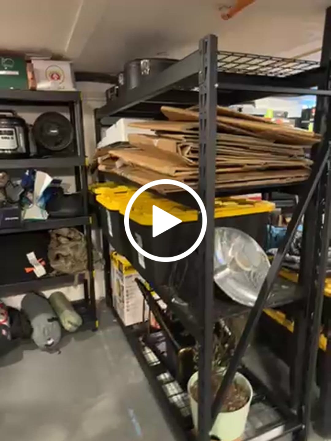 Customer video review of REIBII 77.2" W Industrial Heavy-Duty Garage Shelving,4-Tier Adjustable Steel Storage Shelves for Garage,Warehouse,Basement