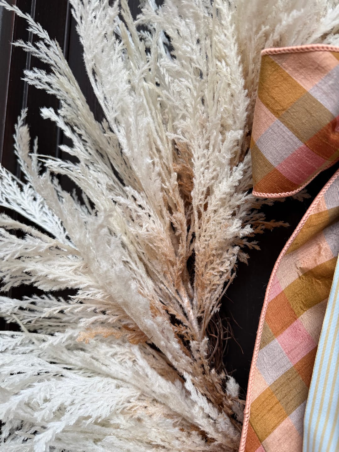 Customer photo review of Pampas Grass Wreath 36"