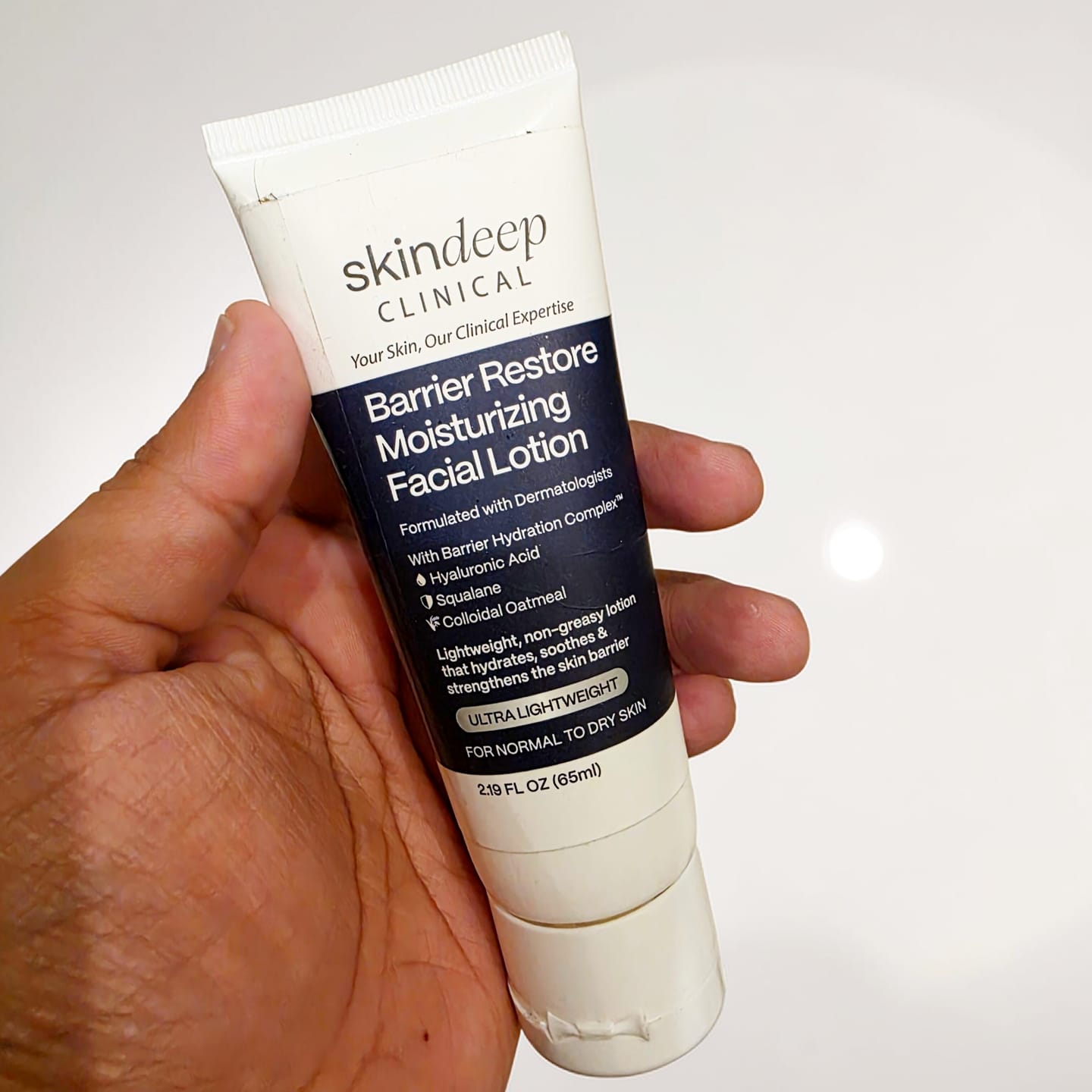 Customer photo review of Barrier Restore Moisturizing Facial Lotion