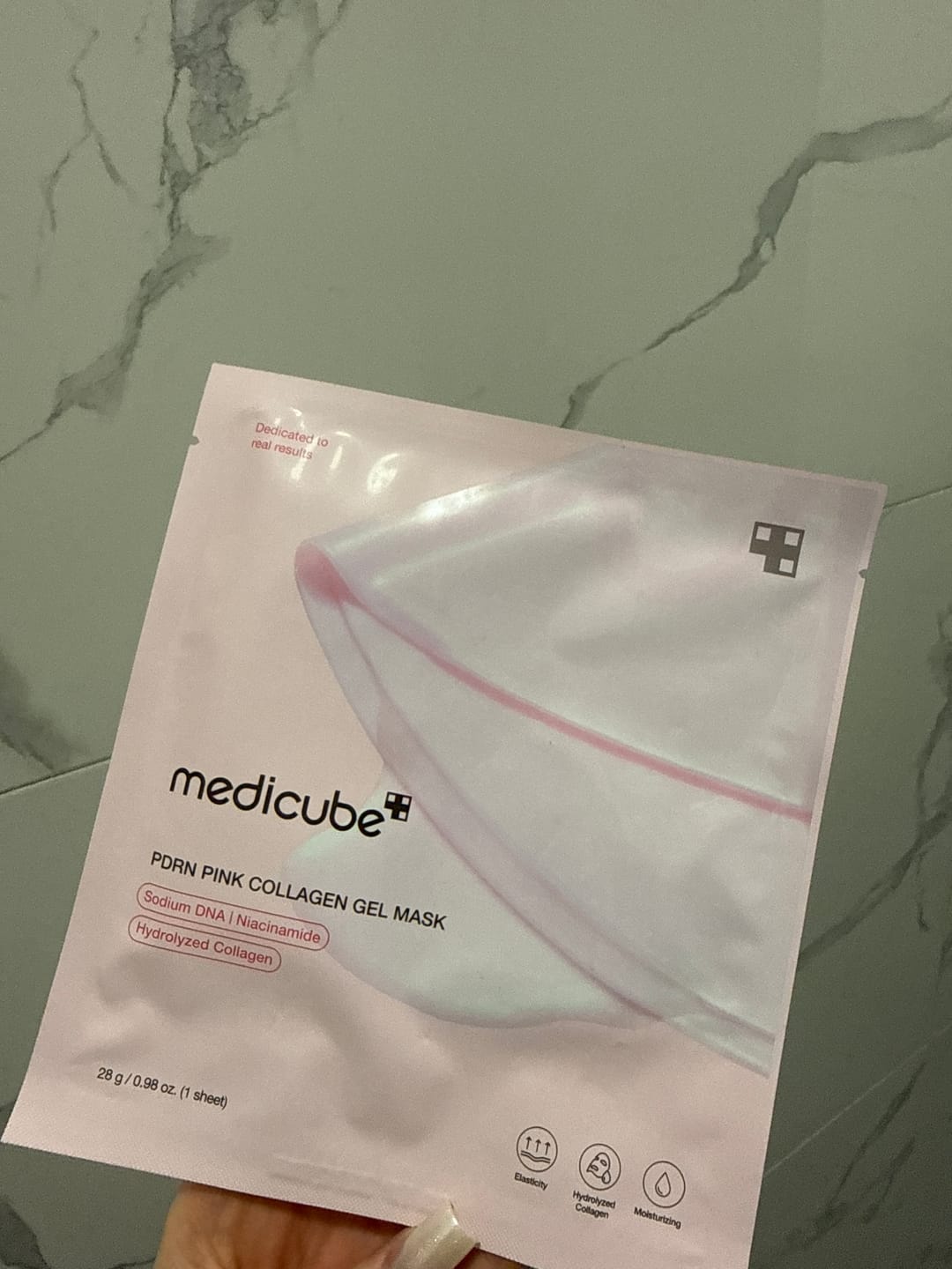 Customer photo review of Hidrogela maska ar kolagēnu Medicube PDRN Pink Collagen Gel Mask