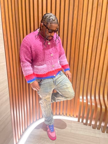 Customer photo review of WNTD Mohair Cardigan Purple