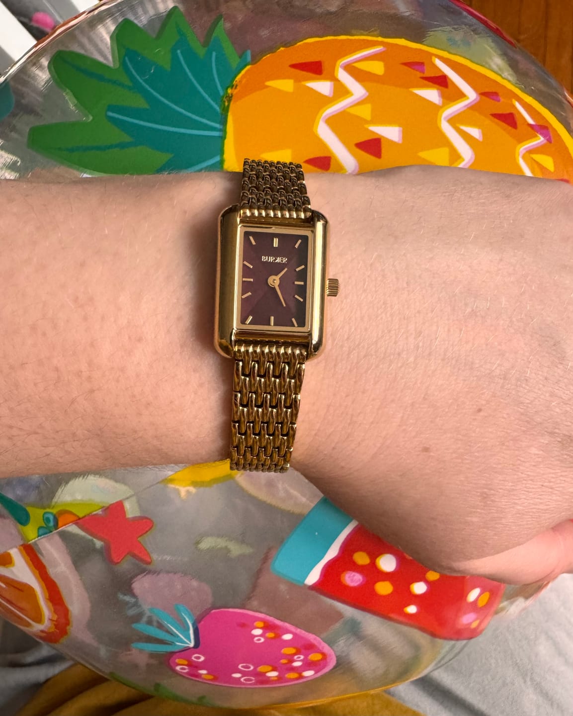Customer photo review of Olivia Petite Gold Burgundy