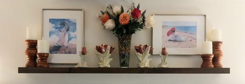 Customer photo review of Rustic Floating Shelves