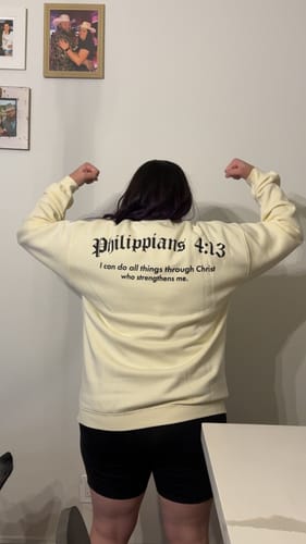 Customer photo review of Philippians 4:13 Crewneck