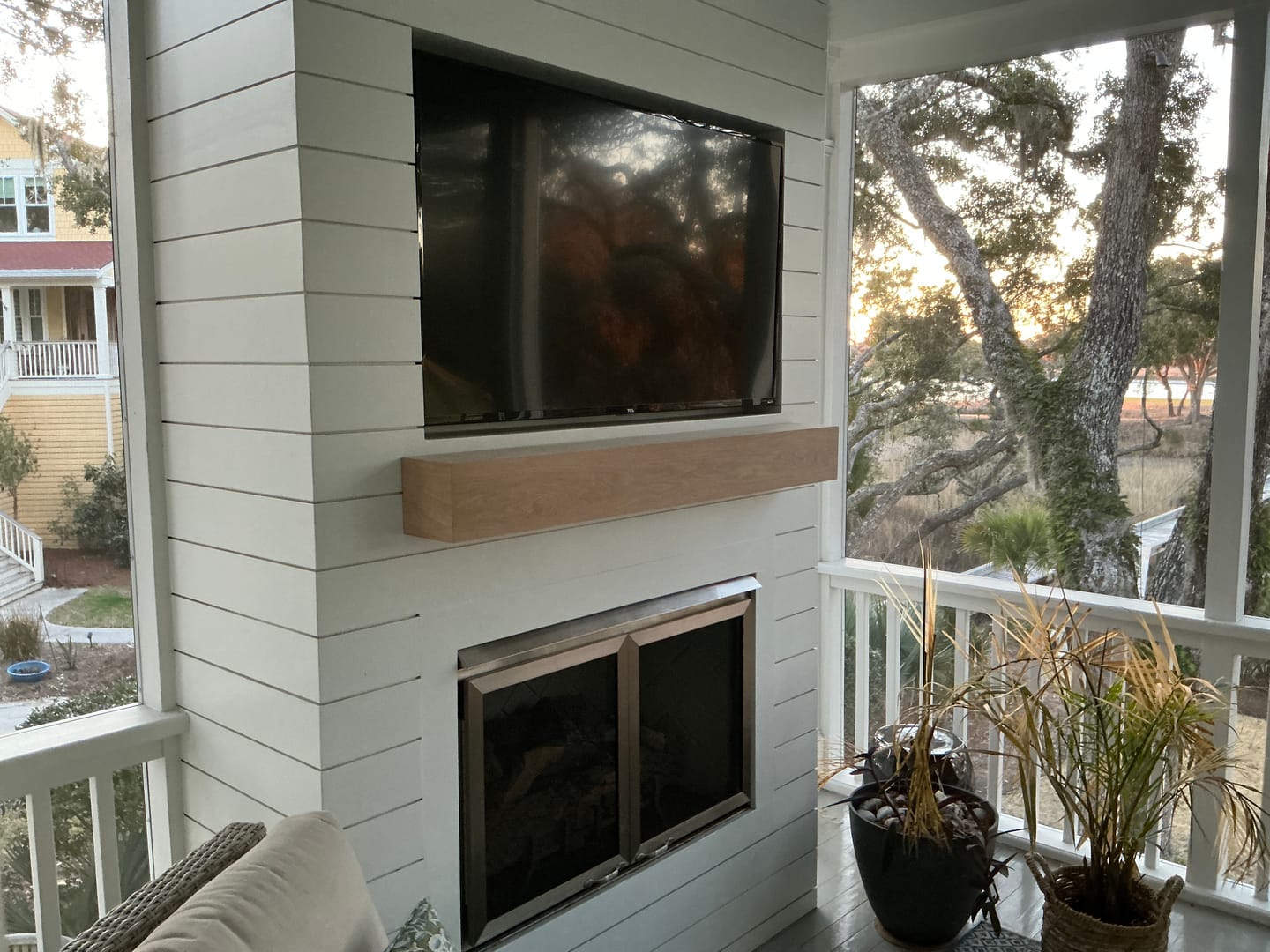 Customer photo review of White Oak Fireplace Mantel