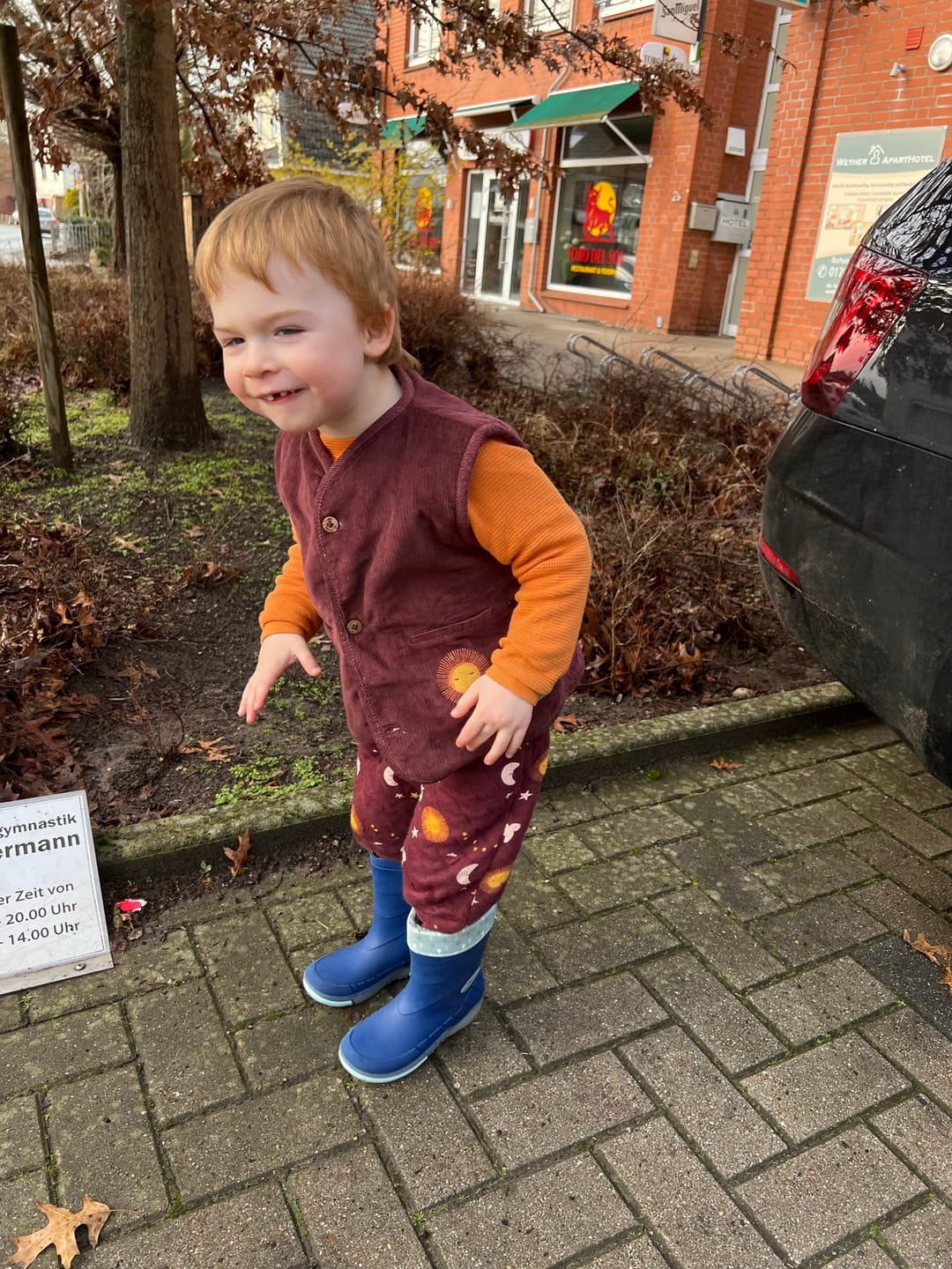 Customer photo review of Chocolate Sherpa Lined Reversible Gilet