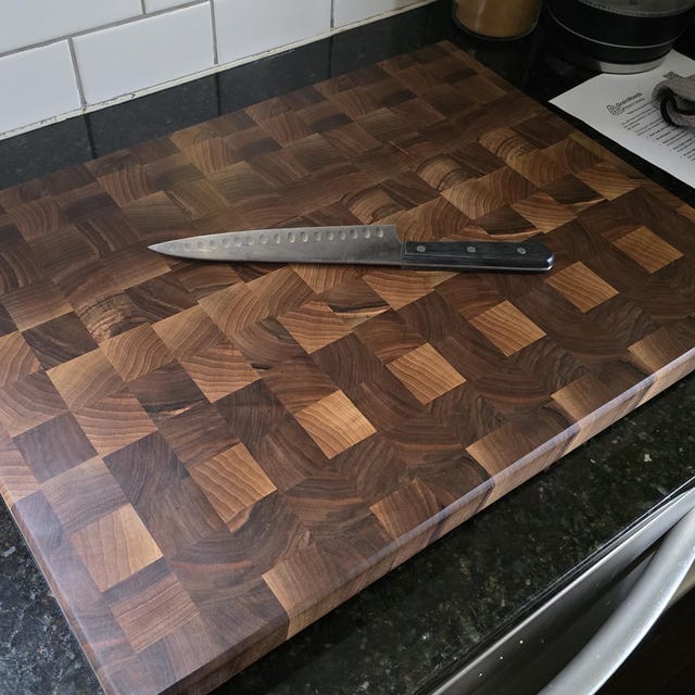 Customer photo review of Personalized Double-sided Walnut  End Grain Cutting Board