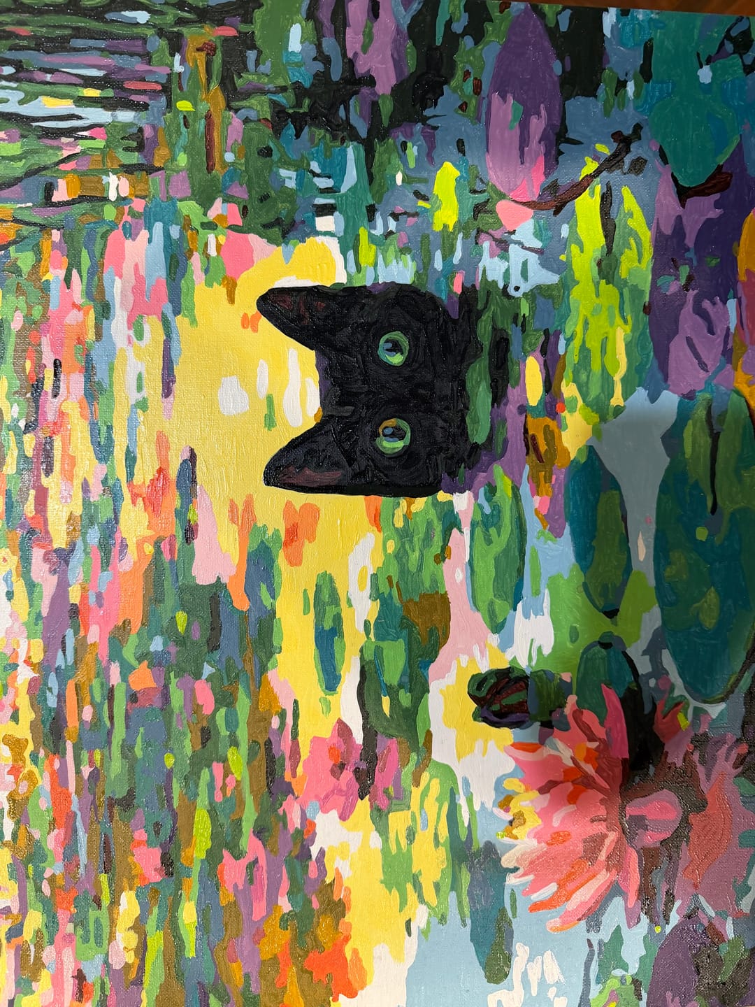 Customer photo review of A Water lilies cat | Paint by Number