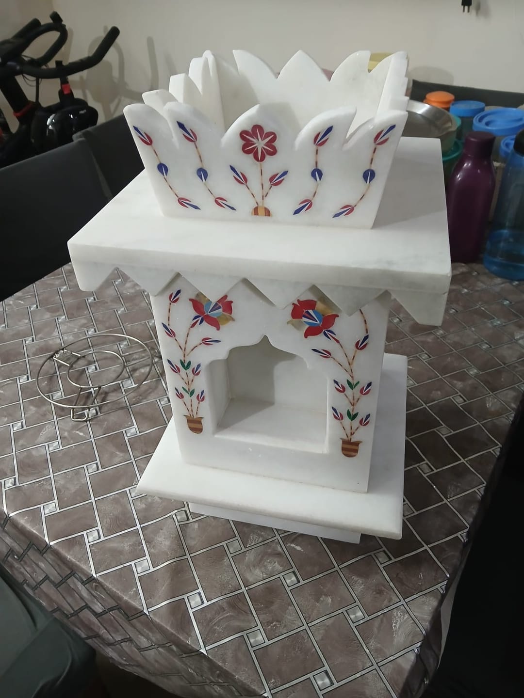 Customer photo review of Marble Tulsi Pot, White Inlay (Small) - Handicraft Bazaar