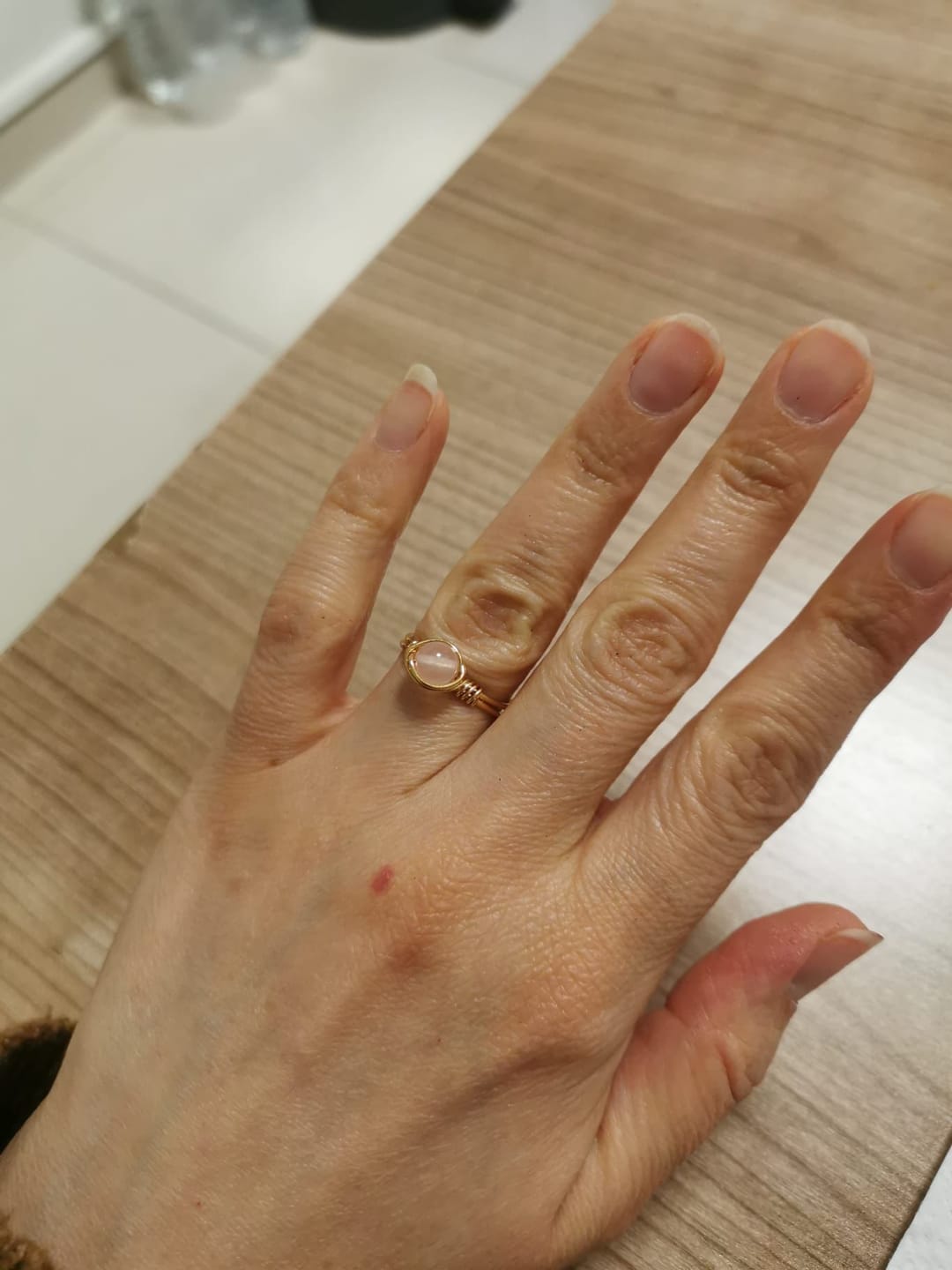Customer photo review of Pembe Kuvars Yüzük Seti