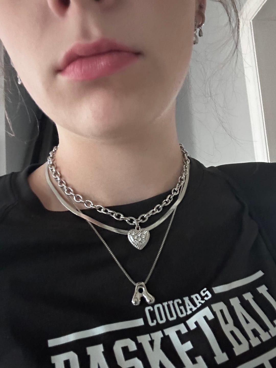 Customer photo review of Bubble Letter Necklace