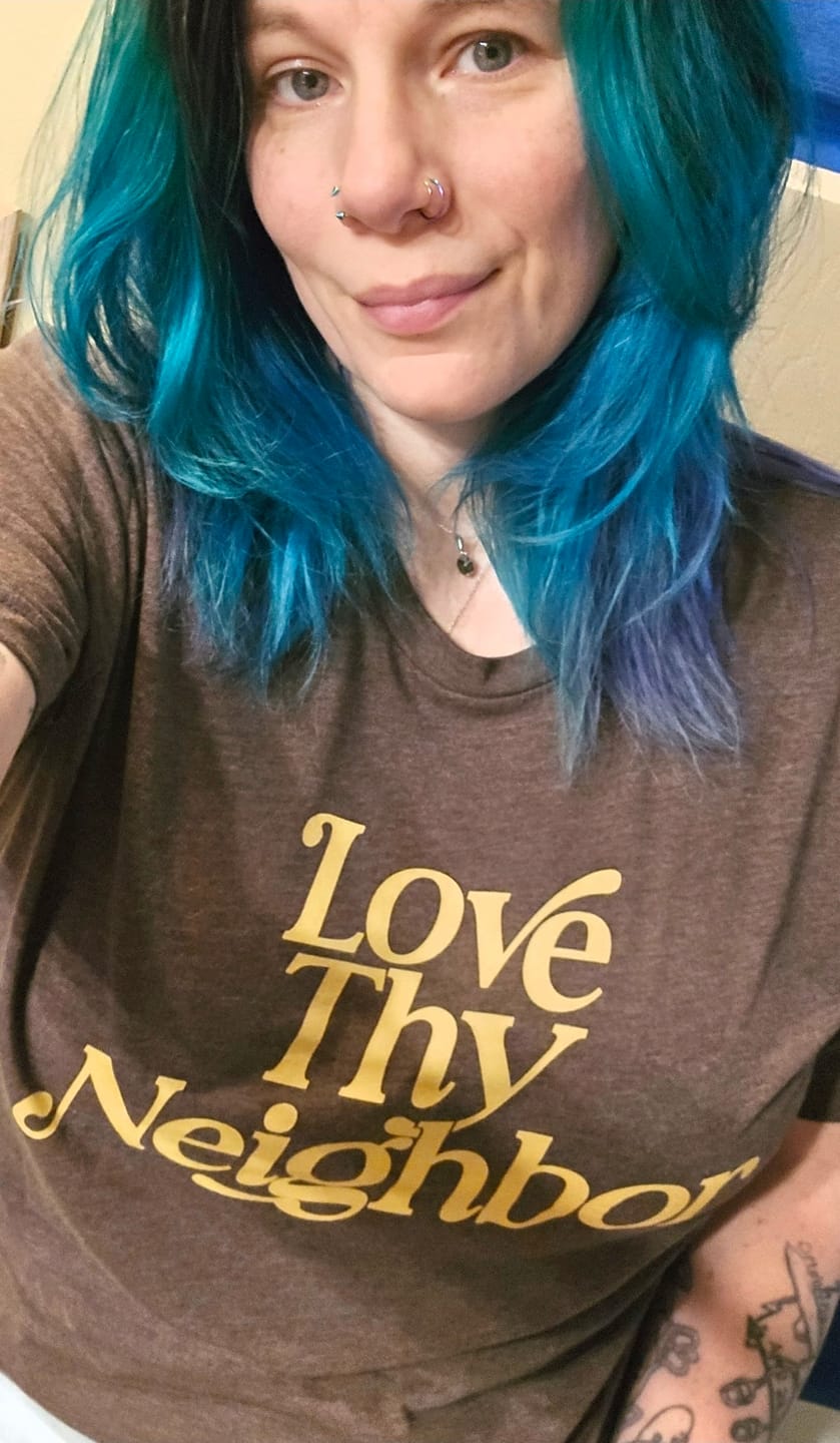 Customer photo review of Love Thy Neighbor - Super Soft Triblend Tee