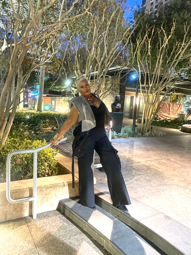 Customer photo review of Custom Short Sleeve Gray Crop Blazer 8