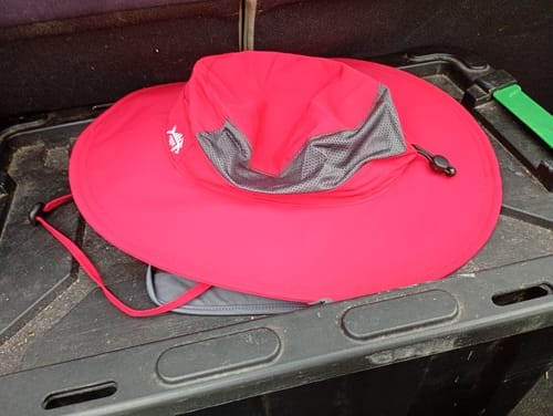 Customer photo review of Unisex UPF 50+ Wide Brim Bucket Hat with Detachable Neck Flap FH02