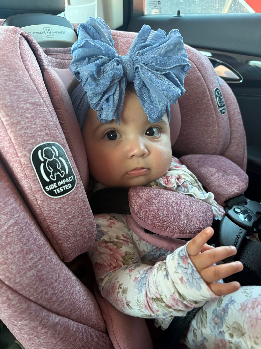Customer photo review of Ruffled Headband- Denim