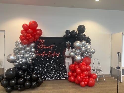 Customer photo review of Custom Fabric Backdrop for Birthday&Baby Shower&Wedding& Any Event Decorations