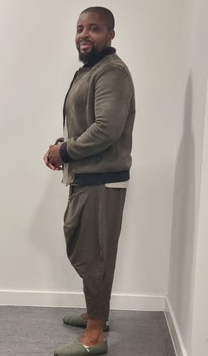 Customer photo review of Cotton and Linen Cuffed Wide Leg Harem Pants