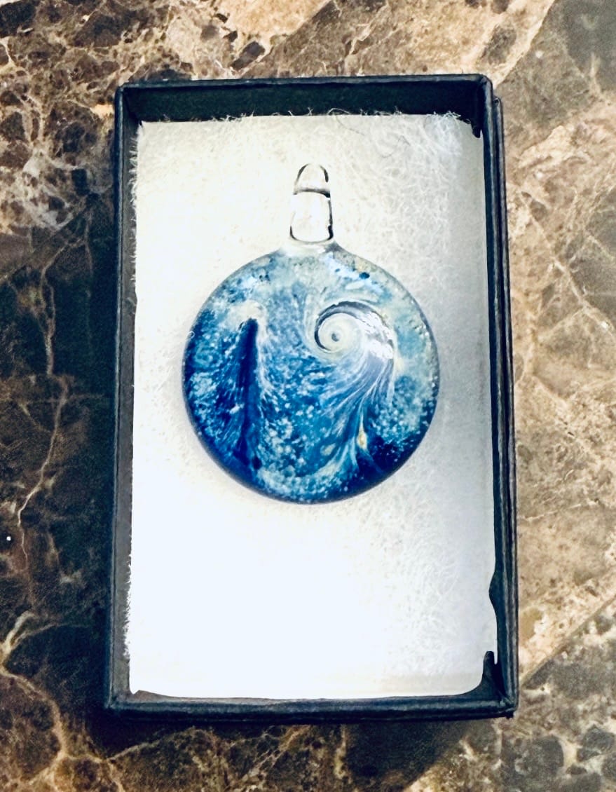 Customer photo review of Nightswirl Cremation Pendant