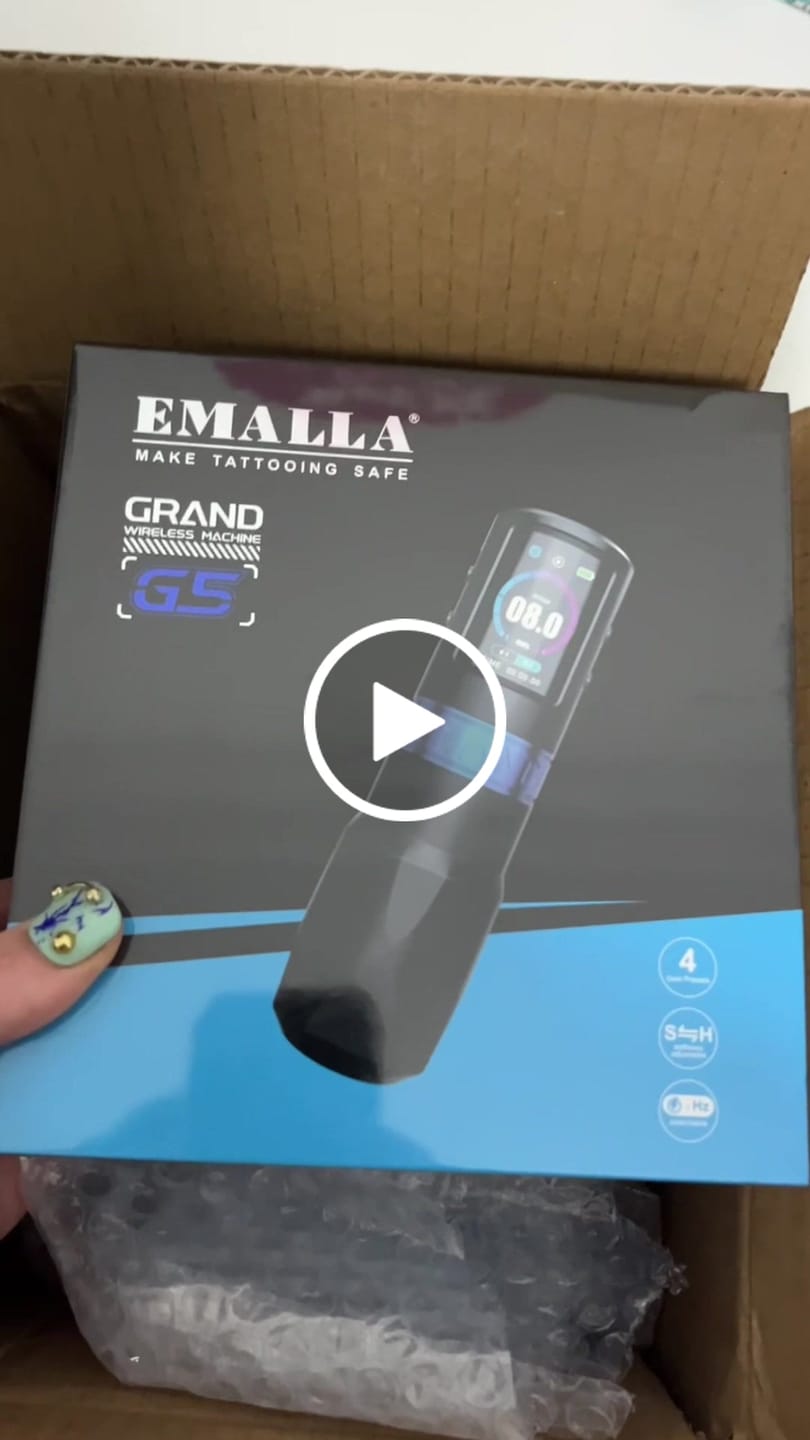 Customer video review of EMALLA Wireless Tattoo Pen Machine Brushless Motor 2000mAh | Grand G5 (3.5MM)