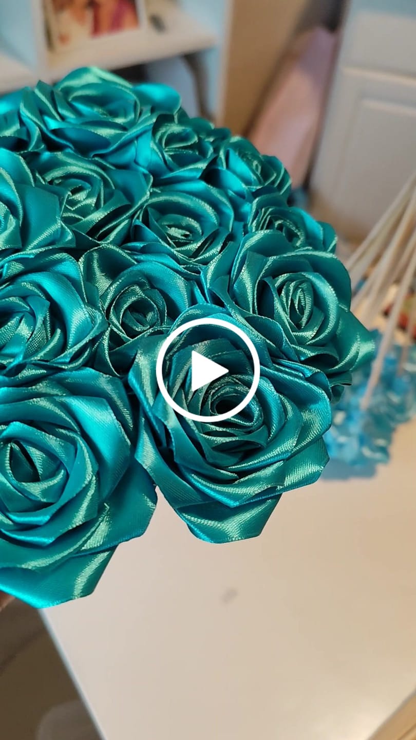 Customer video review of Satinband 38 mm x 25 m türkis