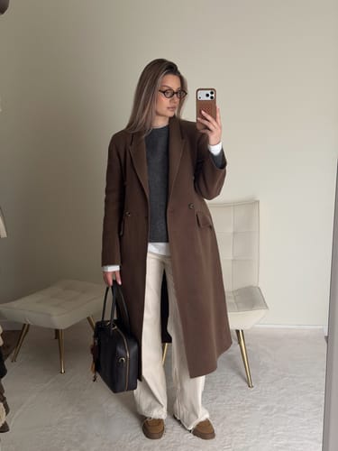 Customer photo review of LILY 100% Merino Wool Double-Face Coat