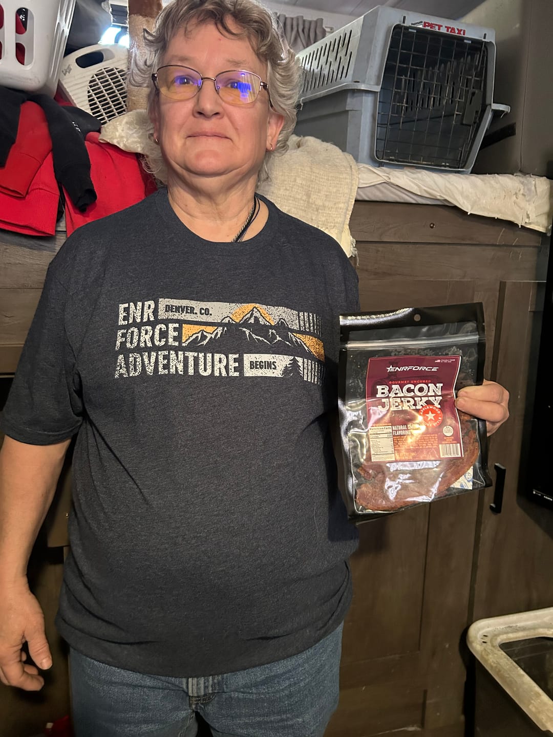 Customer photo review of Gourmet Bacon Jerky