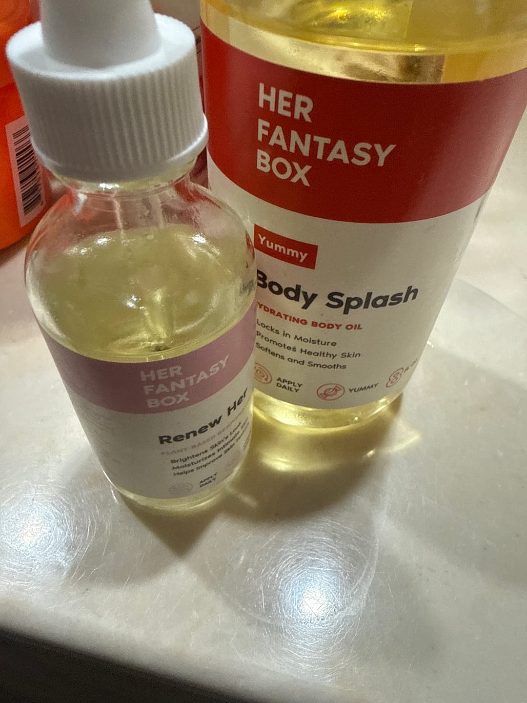 Customer photo review of Her Fantasy Box Renew Her Yoni Oil - For Dryness, Ingrown Hair, Dark Marks & Scars