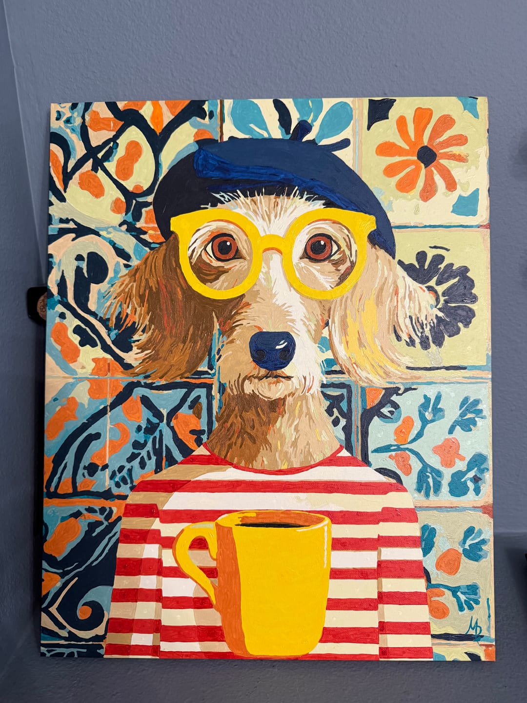 Customer photo review of French style dog | Paint by Number