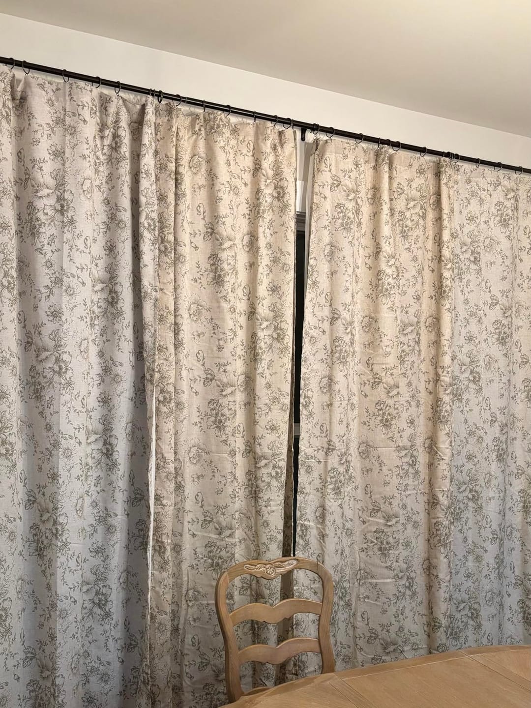 Customer photo review of Peony Print Linen Blend 3-in-1 Curtains