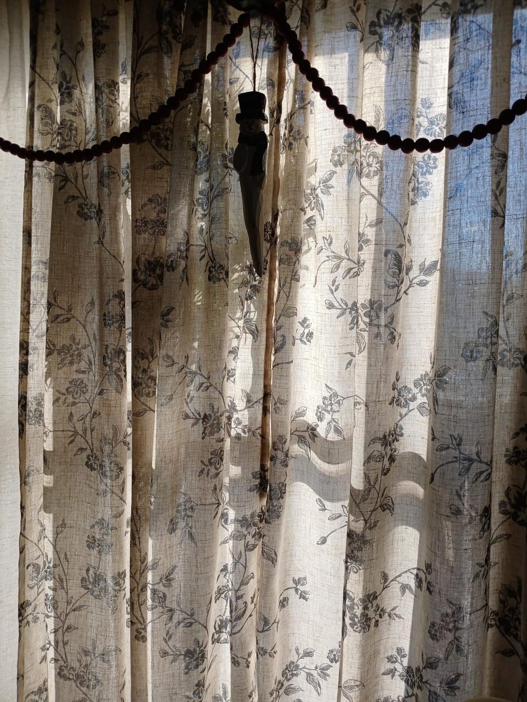 Customer photo review of Vine Blossom Linen Blend Curtains