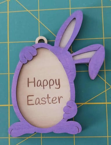 Customer photo review of 6 Easter bunny egg ornaments laser cut svg file