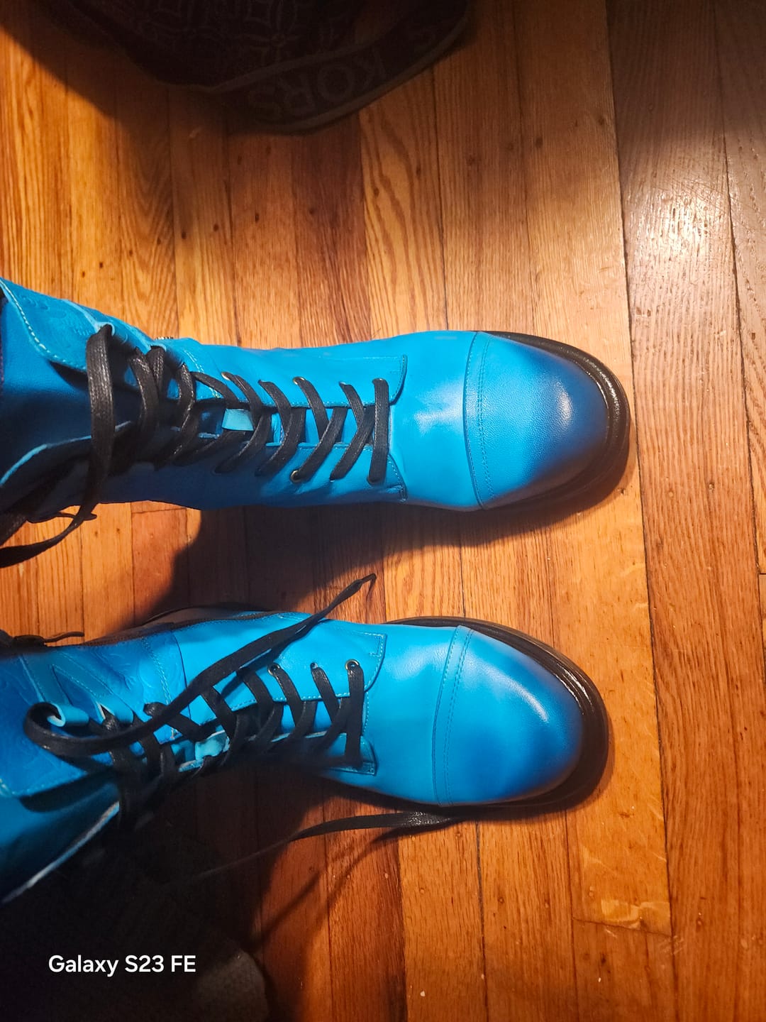 Customer photo review of Comfortable Genuine Leather Boots With Laces And Inside Zippers