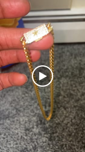 Customer video review of Cuban Link Chain with Iced Clasp 14K Gold (ALL SIZES)