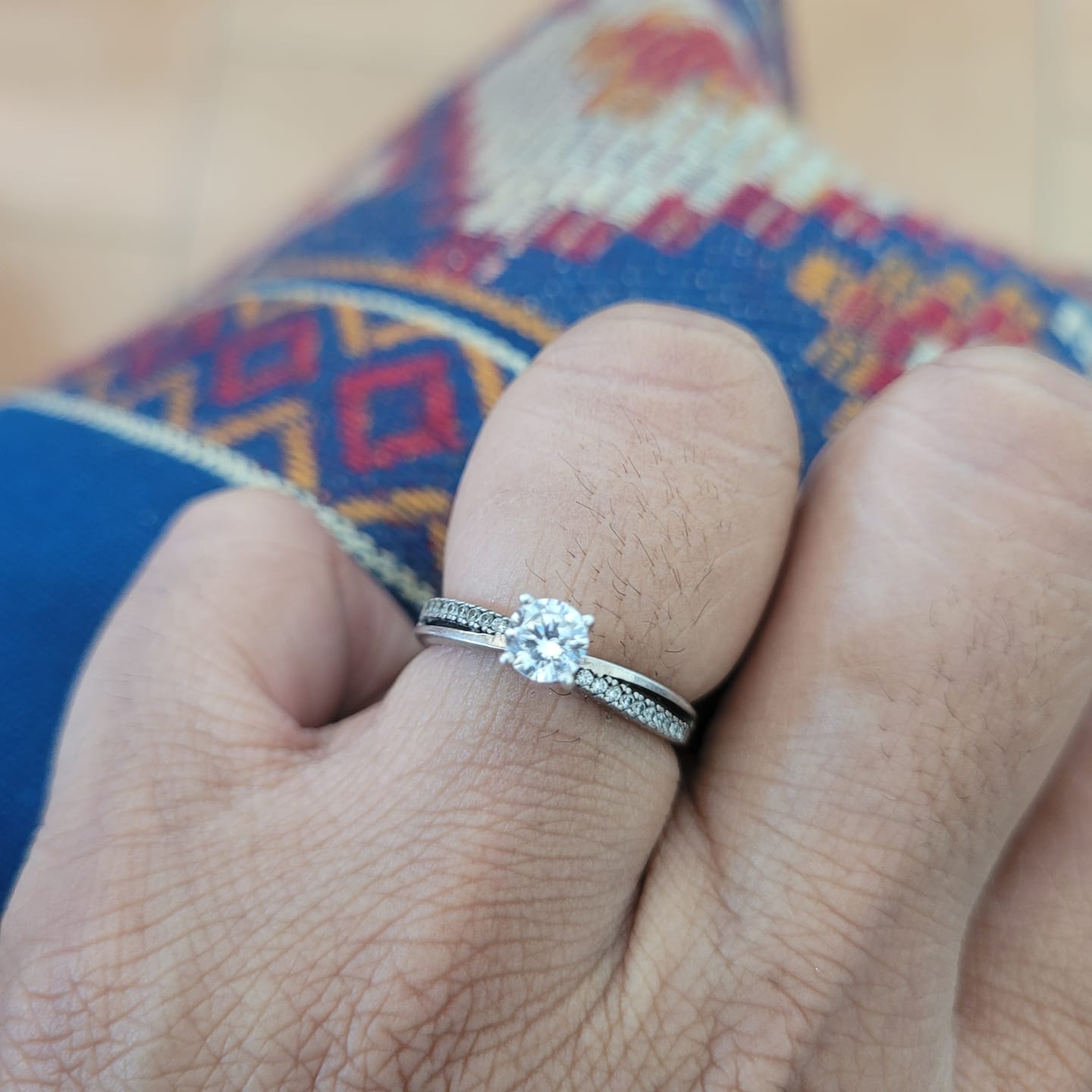 Customer photo review of Silver Zircon Layered Ring