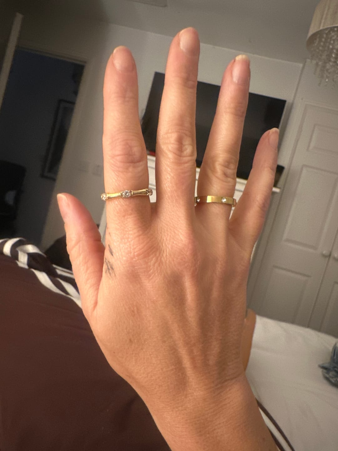 Customer photo review of Bamboo Ring With Stones