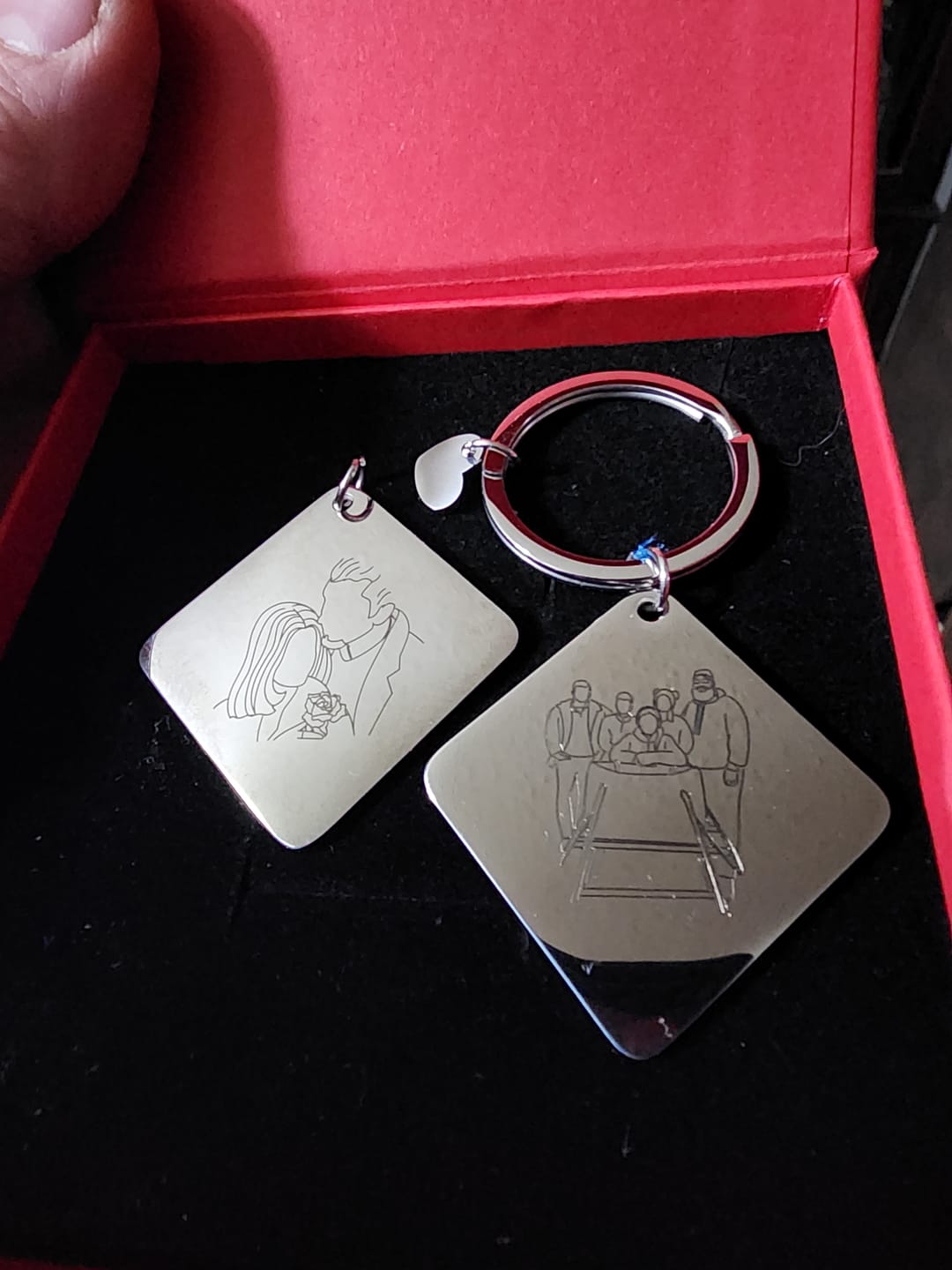 Customer photo review of Soulmate Custom Engraved Photo Keychain