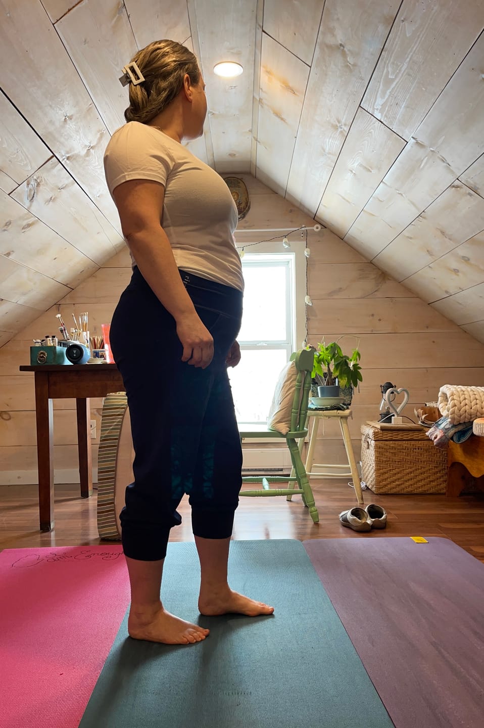 Customer photo review of Organic Cotton Slouchy Capri Pants