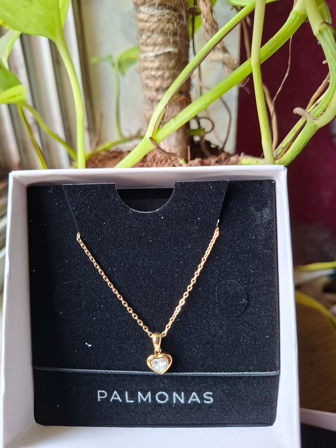 Customer photo review of Twin Glow Heart Necklace