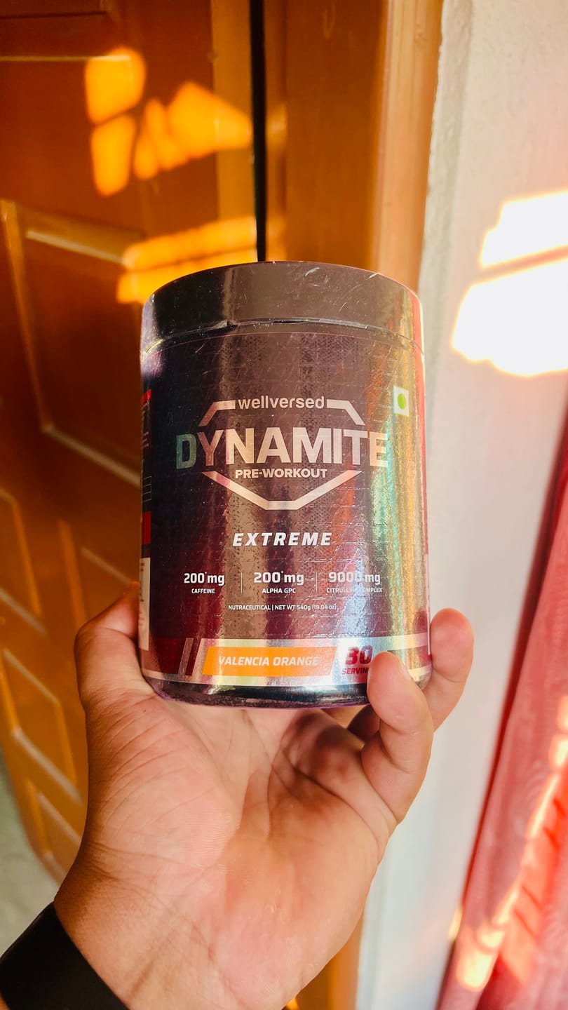 Customer photo review of Dynamite Pre-Workout EXTREME (540g, 30 Servings) | Valencia Orange