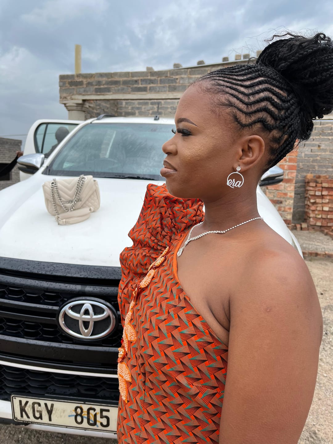 Customer photo review of Silver Era Halo Mini Drop Hoops ✨