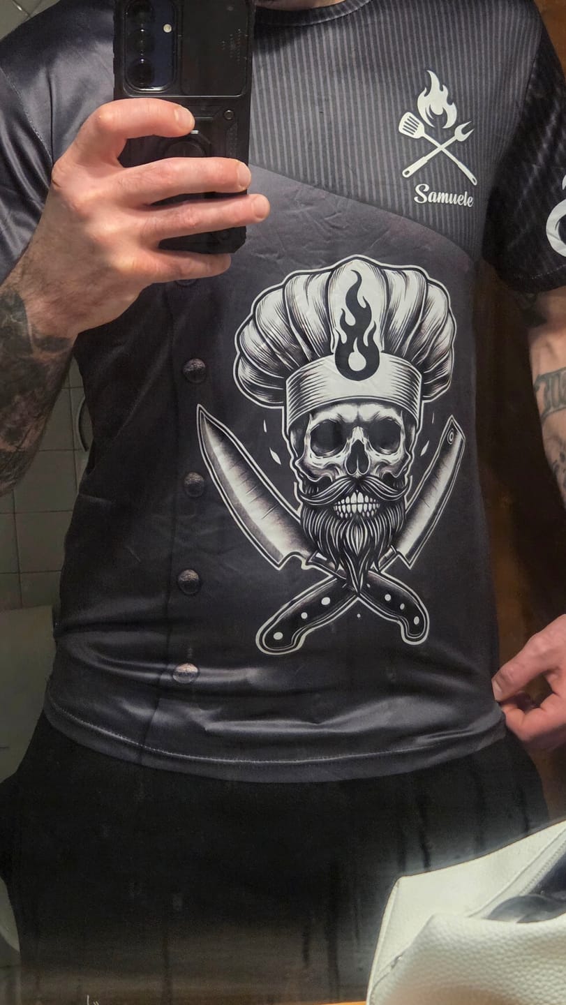 Customer photo review of Unisex Shirt - Custom Name Black Chef Shirt